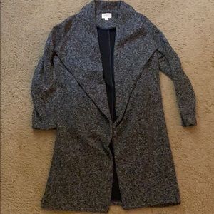 Heathered Black Coatigan with Pockets